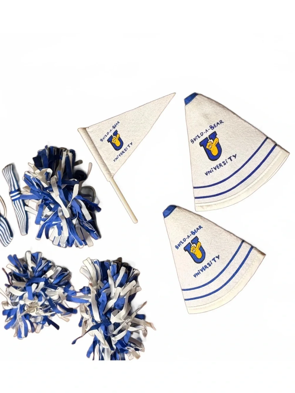 Build-A-Bear University Cheer Accessories Pom Poms Megaphones Flag Bows